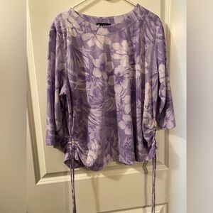 N Touch Purple & White Floral Top